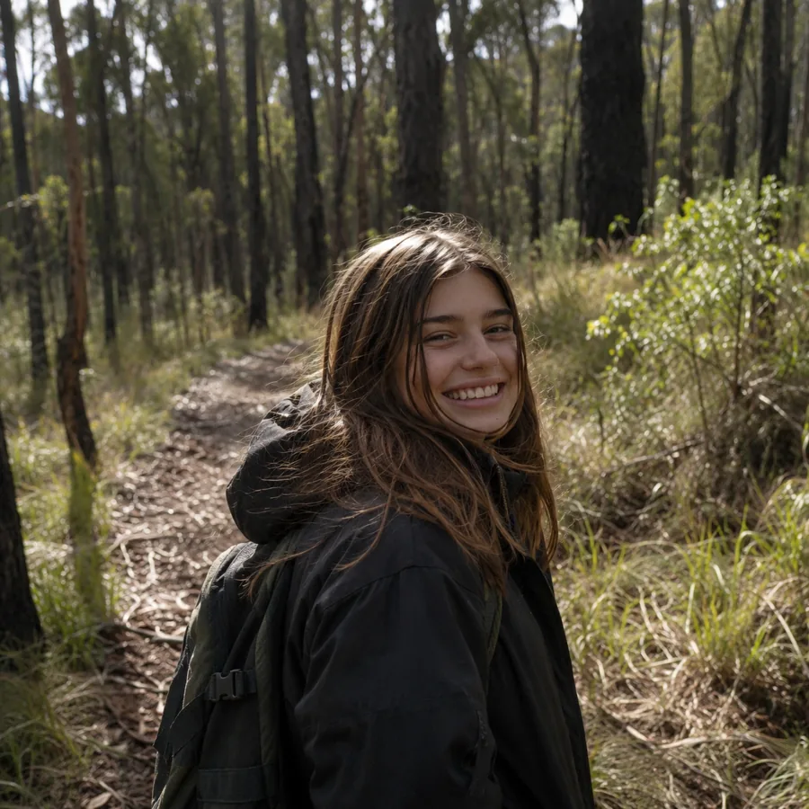 A young person building outdoor skills on a bush trail
